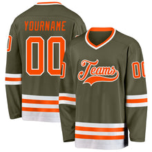 Laden Sie das Bild in den Galerie-Viewer, Custom Olive Orange-White Salute To Service Hockey Jersey
