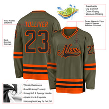 Charger l'image dans la galerie, Custom Olive Black-Orange Salute To Service Hockey Jersey