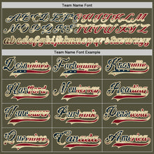 Charger l'image dans la galerie, Custom Olive Vintage USA Flag Cream-Black Salute To Service Hockey Jersey