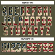 Charger l'image dans la galerie, Custom Olive Vintage USA Flag Cream-Black Salute To Service Hockey Jersey