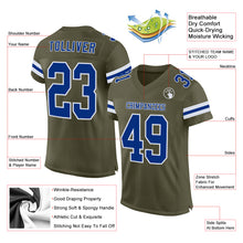 Загрузить изображение в средство просмотра галереи, Custom Olive Royal-White Mesh Authentic Salute To Service Football Jersey