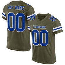 Загрузить изображение в средство просмотра галереи, Custom Olive Royal-White Mesh Authentic Salute To Service Football Jersey