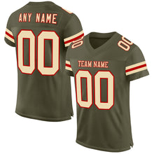 Laden Sie das Bild in den Galerie-Viewer, Custom Olive Cream-Red Mesh Authentic Salute To Service Football Jersey