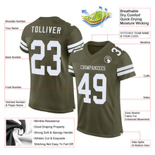 Laden Sie das Bild in den Galerie-Viewer, Custom Olive White Mesh Authentic Salute To Service Football Jersey