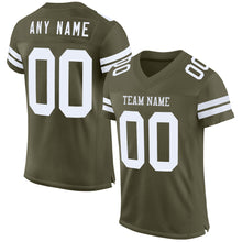 Laden Sie das Bild in den Galerie-Viewer, Custom Olive White Mesh Authentic Salute To Service Football Jersey