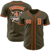 Laden Sie das Bild in den Galerie-Viewer, Custom Olive Orange-White Authentic Salute To Service Baseball Jersey