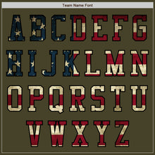 Laden Sie das Bild in den Galerie-Viewer, Custom Olive Vintage USA Flag-Black Authentic Salute To Service Baseball Jersey