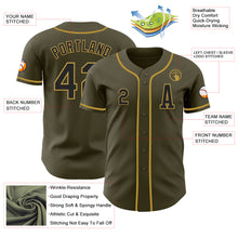 Загрузить изображение в средство просмотра галереи, Custom Olive Black-Old Gold Authentic Salute To Service Baseball Jersey