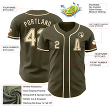 Laden Sie das Bild in den Galerie-Viewer, Custom Olive Cream Authentic Salute To Service Baseball Jersey