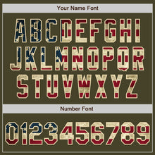 Laden Sie das Bild in den Galerie-Viewer, Custom Olive Vintage USA Flag-Cream Authentic Salute To Service Baseball Jersey