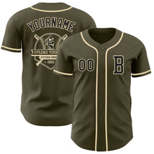 Laden Sie das Bild in den Galerie-Viewer, Custom Olive Black-Cream Authentic Salute To Service Baseball Jersey