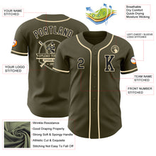 Laden Sie das Bild in den Galerie-Viewer, Custom Olive Black-Cream Authentic Salute To Service Baseball Jersey