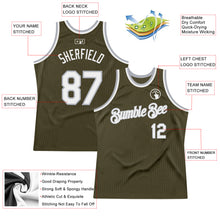Laden Sie das Bild in den Galerie-Viewer, Custom Olive White-Gray Authentic Throwback Salute To Service Basketball Jersey