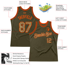 Загрузить изображение в средство просмотра галереи, Custom Olive Camo Orange-Black Authentic Throwback Salute To Service Basketball Jersey