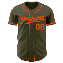 Load image into Gallery viewer, Custom Olive Orange Authentic Salute To Service Baseball Jersey