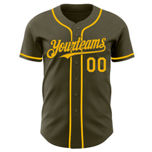 Load image into Gallery viewer, Custom Olive Gold Authentic Salute To Service Baseball Jersey