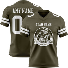 Load image into Gallery viewer, Custom Olive White Authentic Salute To Service Football Jersey