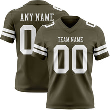 Load image into Gallery viewer, Custom Olive White Authentic Salute To Service Football Jersey