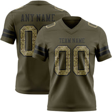 Load image into Gallery viewer, Custom Olive Camo-Black Authentic Salute To Service Football Jersey