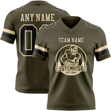 Load image into Gallery viewer, Custom Olive Black-Cream Authentic Salute To Service Football Jersey