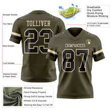 Load image into Gallery viewer, Custom Olive Black-Cream Authentic Salute To Service Football Jersey