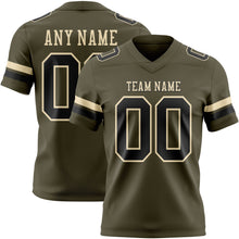 Load image into Gallery viewer, Custom Olive Black-Cream Authentic Salute To Service Football Jersey