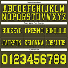 Load image into Gallery viewer, Custom Olive Neon Yellow-Black Authentic Salute To Service Football Jersey