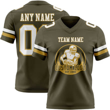 Load image into Gallery viewer, Custom Olive White-Old Gold Authentic Salute To Service Football Jersey