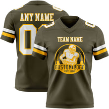 Load image into Gallery viewer, Custom Olive White-Gold Authentic Salute To Service Football Jersey