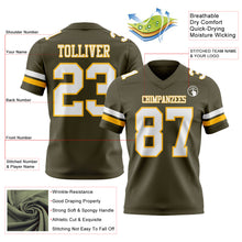 Load image into Gallery viewer, Custom Olive White-Gold Authentic Salute To Service Football Jersey