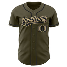 Charger l'image dans la galerie, Custom Olive Black-Vegas Gold Authentic Salute To Service Baseball Jersey