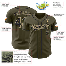 Charger l'image dans la galerie, Custom Olive Black-Vegas Gold Authentic Salute To Service Baseball Jersey