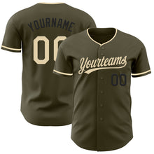 Load image into Gallery viewer, Custom Olive Cream-Black Authentic Salute To Service Baseball Jersey