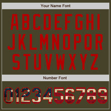 Load image into Gallery viewer, Custom Stitched Olive Vintage USA Flag-Red Baseball Pullover Sweatshirt Hoodie