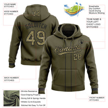 Load image into Gallery viewer, Custom Stitched Olive Camo-Black Baseball Pullover Sweatshirt Hoodie