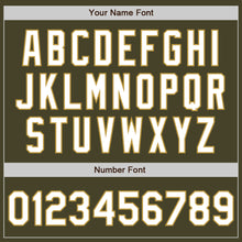 Load image into Gallery viewer, Custom Stitched Olive White-Old Gold Baseball Pullover Sweatshirt Hoodie