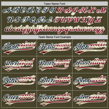 Load image into Gallery viewer, Custom Olive Vintage USA Flag-White Authentic Baseball Jersey