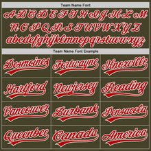 Load image into Gallery viewer, Custom Olive Red-White Authentic Baseball Jersey