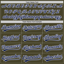 Загрузить изображение в средство просмотра галереи, Custom Olive Navy-White Authentic Baseball Jersey