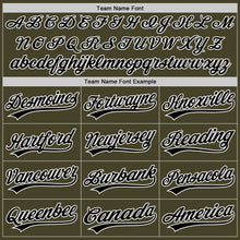Load image into Gallery viewer, Custom Olive Black-White Authentic Baseball Jersey