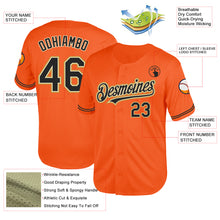 Load image into Gallery viewer, Custom Orange Black Cream-Old Gold Mesh Authentic Throwback Baseball Jersey