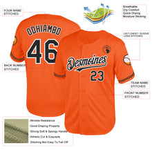 Load image into Gallery viewer, Custom Orange Black-White Mesh Authentic Throwback Baseball Jersey
