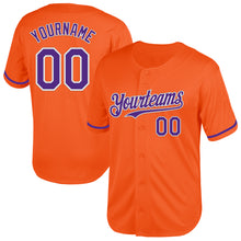 Load image into Gallery viewer, Custom Orange Purple-White Mesh Authentic Throwback Baseball Jersey
