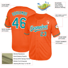 Load image into Gallery viewer, Custom Orange Teal-White Mesh Authentic Throwback Baseball Jersey