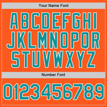 Load image into Gallery viewer, Custom Orange Teal-White Mesh Authentic Throwback Baseball Jersey