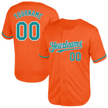 Load image into Gallery viewer, Custom Orange Teal-White Mesh Authentic Throwback Baseball Jersey