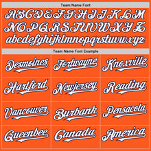 Load image into Gallery viewer, Custom Orange White-Navy Mesh Authentic Throwback Baseball Jersey