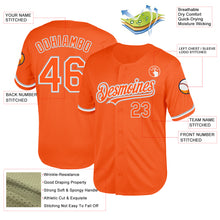 Load image into Gallery viewer, Custom Orange White-Gray Mesh Authentic Throwback Baseball Jersey