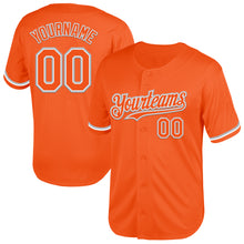 Load image into Gallery viewer, Custom Orange White-Gray Mesh Authentic Throwback Baseball Jersey