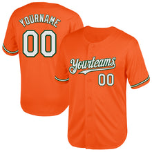 Load image into Gallery viewer, Custom Orange White-Green Mesh Authentic Throwback Baseball Jersey